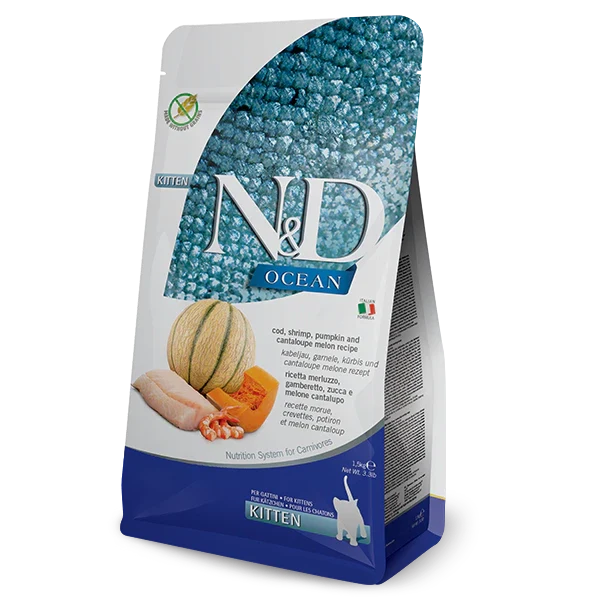 Farmina N&D Ocean Cod, Shrimp, Pumpkin & Cantaloupe Kitten Food