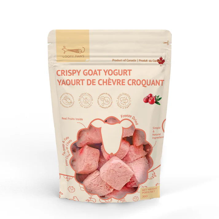 Loopy Paws Crispy Goat Yogurt Chunk - Cranberry for Dogs & Cats 30g