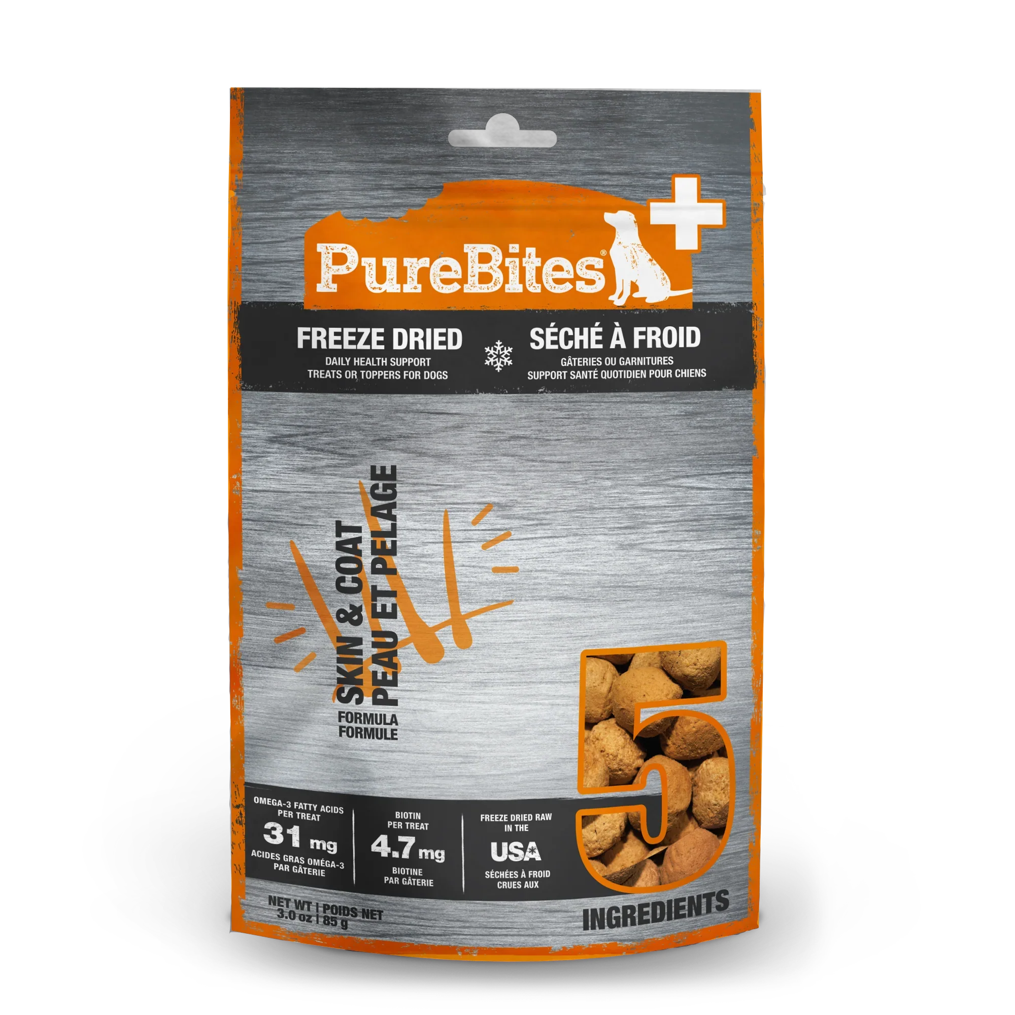 Friandises lyophilisées pour chiens PureBites Skin & Coat