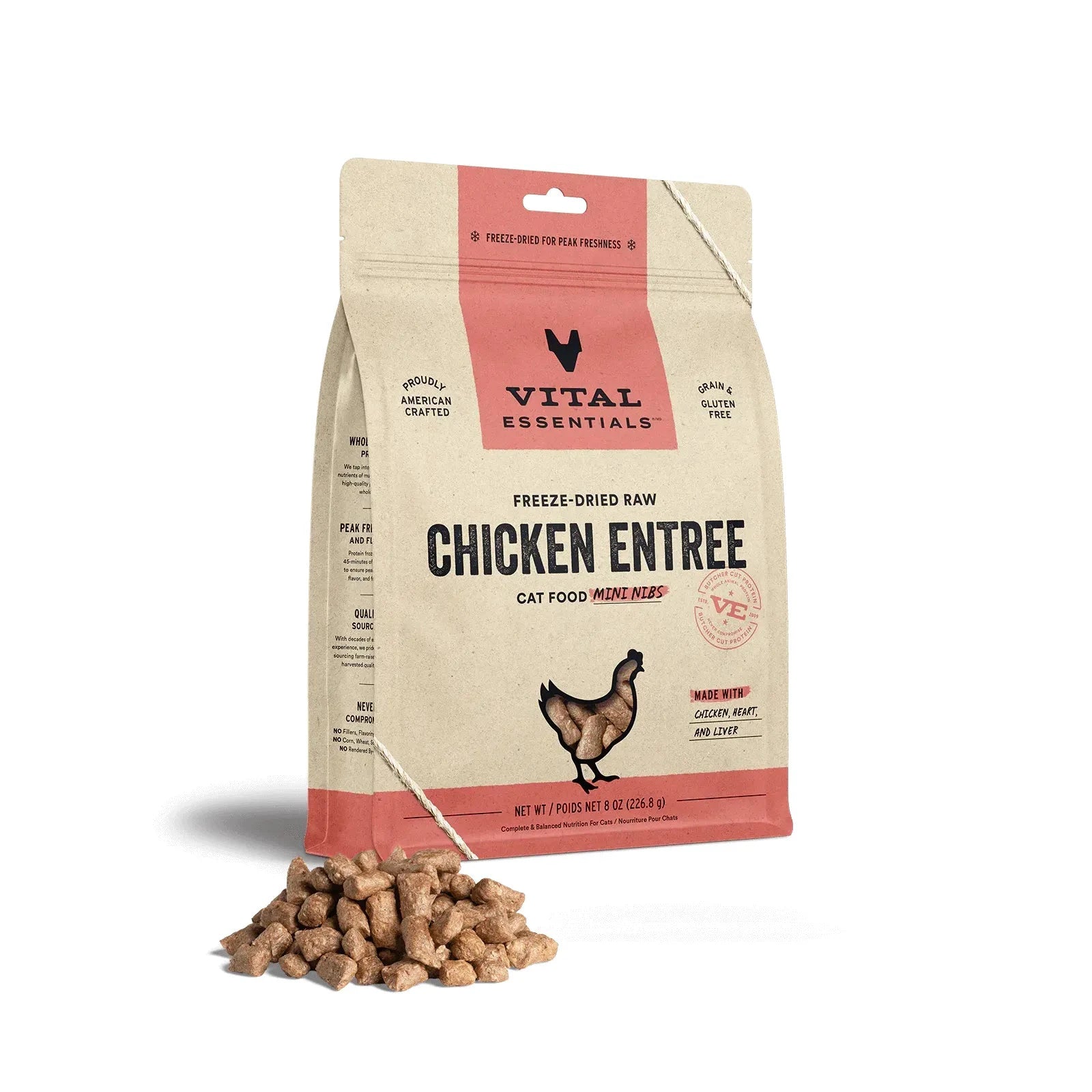 Vital Essentials® Freeze-Dried Raw Chicken Entree for Cats (Mini Nibs & Mini Patties) by Vital Essential