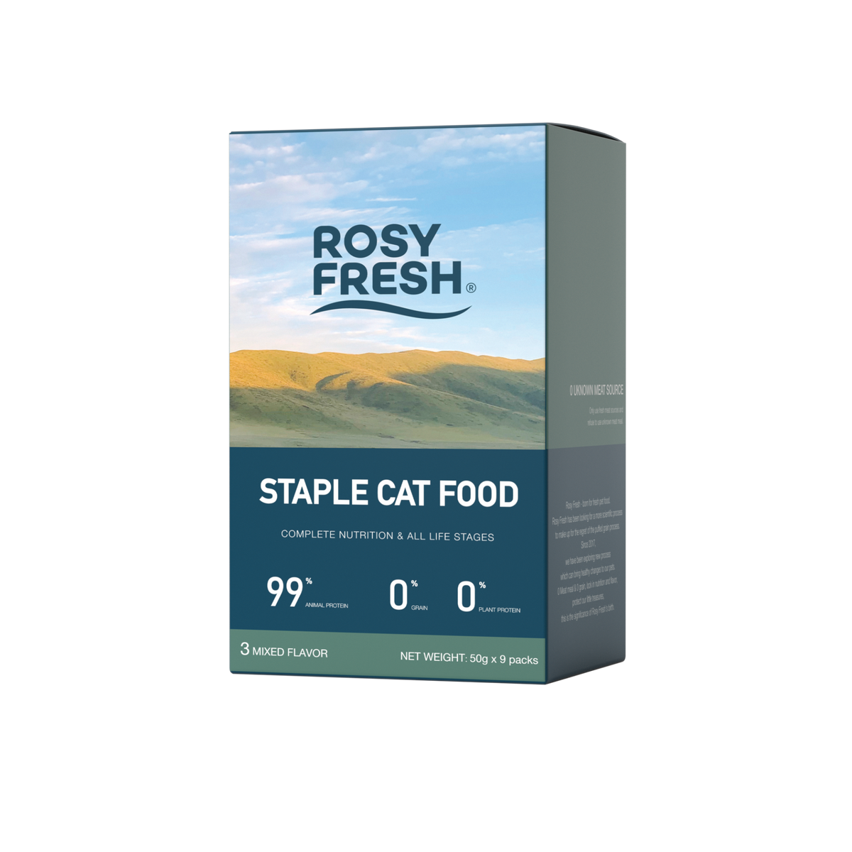 Rosy Fresh High Protein Grain-Free Wet Cat Food Variety flavours, 50g × 9 packs