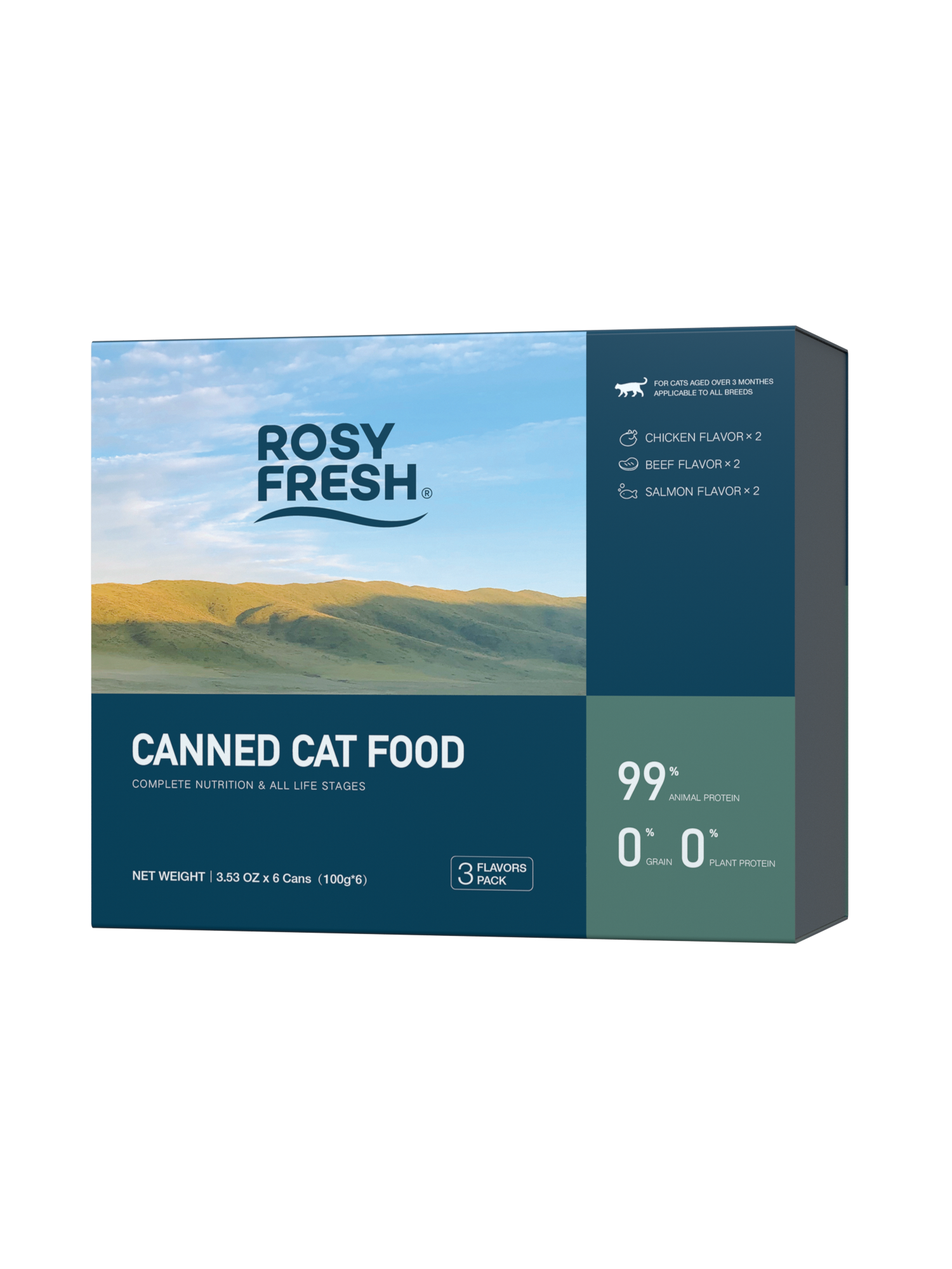 Rosy Fresh Canned Cat Food Variety Pack for Cats 6*100g