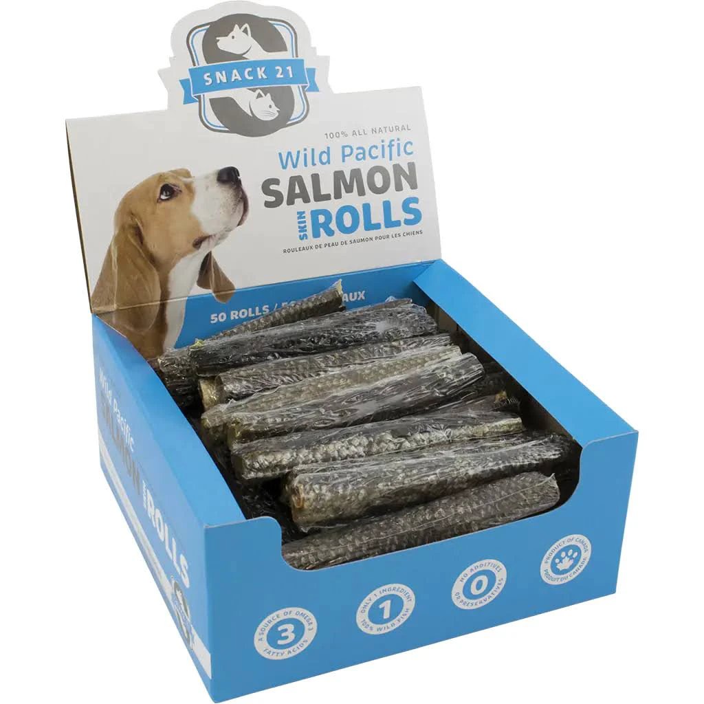 Snack 21 Rouleaux de peau de saumon 1 pièce