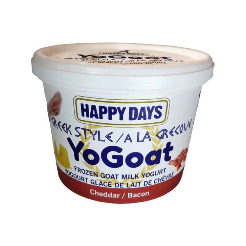 Happy Days YoGoat Greek Style Frozen Goat Milk Yogurt Cheddar&Bacon Yogurt (Frozen)