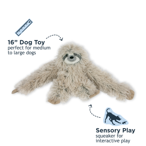 TALL TAILS® Plush Sloth Rope Body Dog Toy, 16''