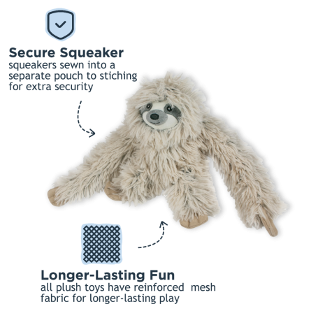 TALL TAILS® Plush Sloth Rope Body Dog Toy, 16'' by Tall Tails