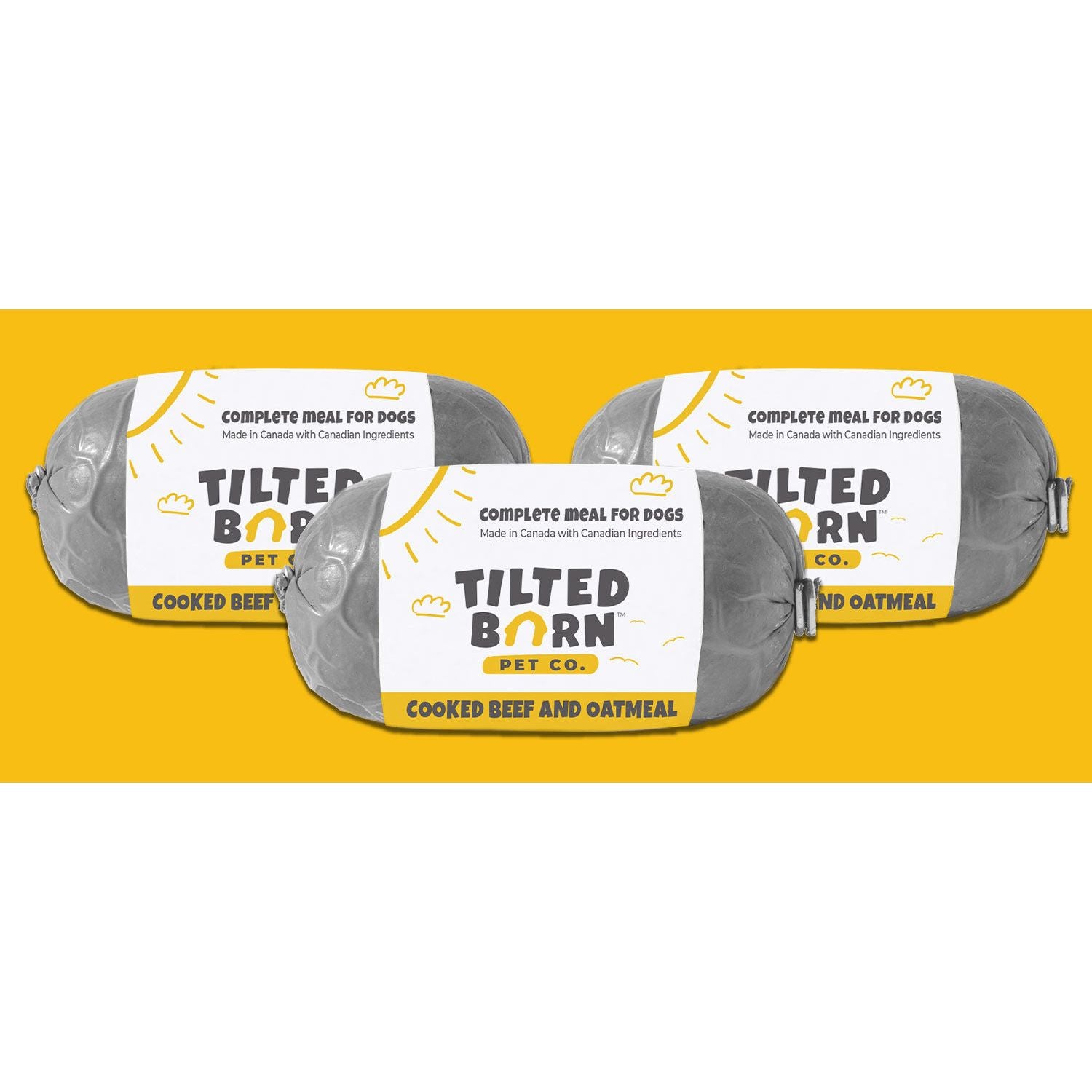 Tilted Barn Cooked Beef & Oatmeal Frozen Dog Food 1lb