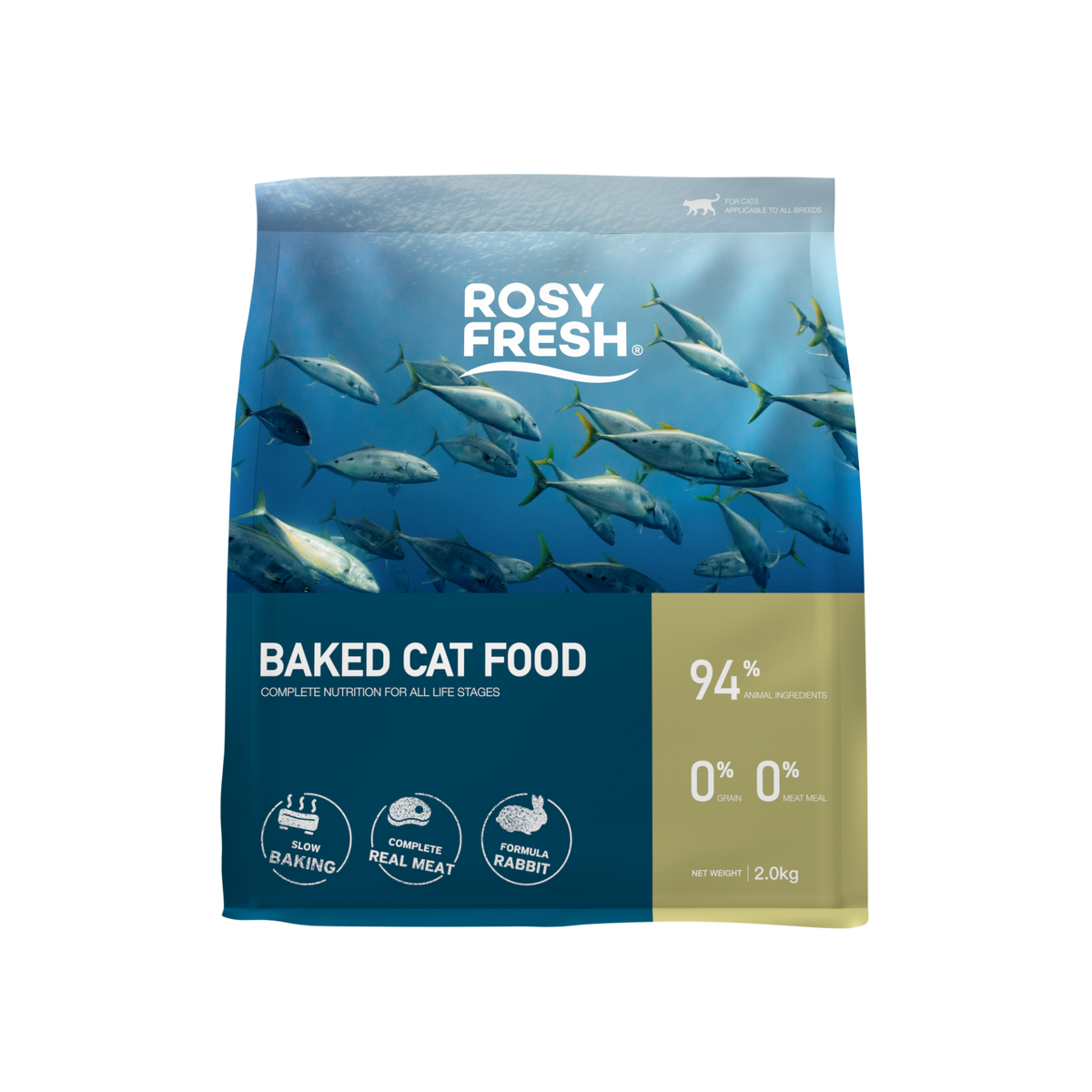Rosy Fresh Baked Cat Food for All Life Stages-Rabbit Formula 2kg