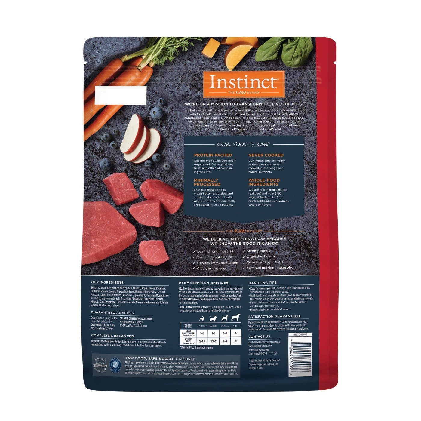 Instinct® Dog Food Raw Frozen Bites Real Beef Recipe by Instinct