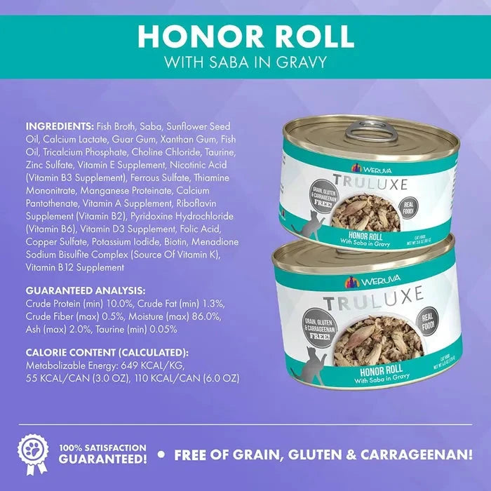 Weruva Truluxe - Honor Roll with Saba in Gravy Cat Can by Weruva