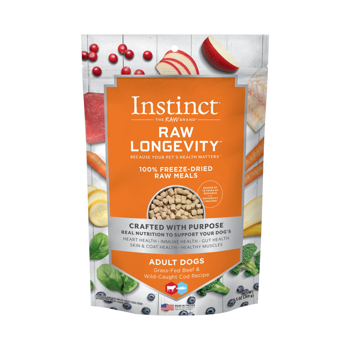 Instinct® dog Food Raw Longevity 100% Freeze-Dried Raw Meals Grass-Fed Beef Recipe