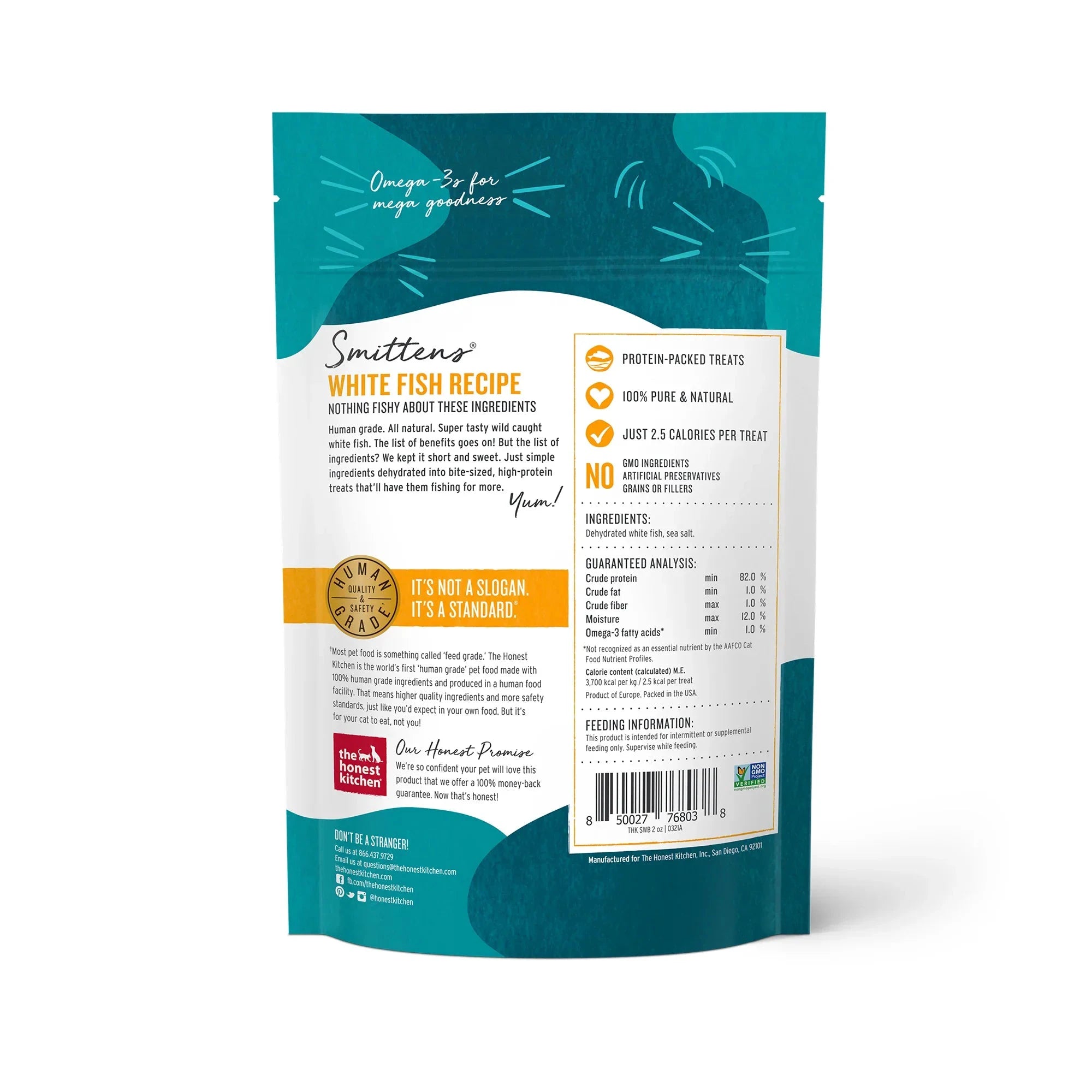 The Honest Kitchen® Smittens® Bites Simply Dehydrated Grain Free Whitefish Recipe Cat Treats 1.5 oz by the honest kitchen