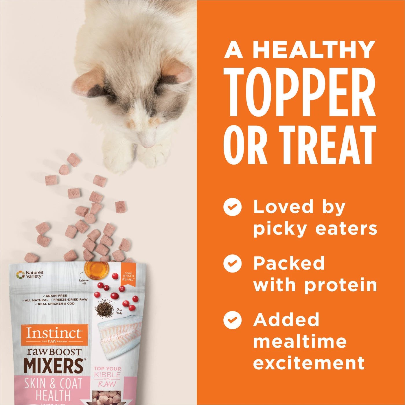 Instinct® Raw Boost Mixers Grain Free Skin & Coat Health Topper Cat by Instinct