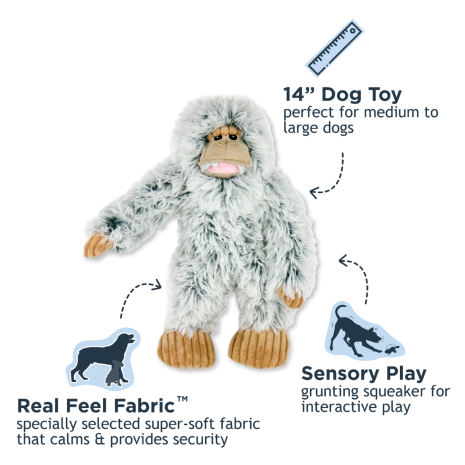 TALL TAILS® Plush Yeti with Squeaker Dog Toys, 14'' by Tall Tails