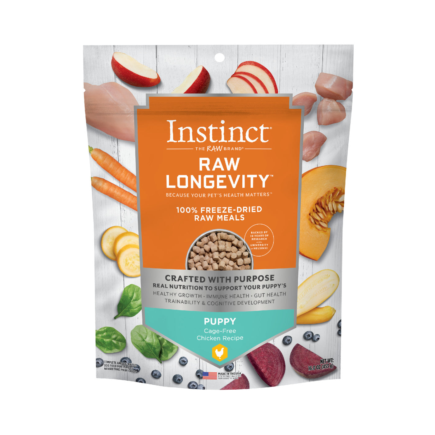 Instinct® dog Food Raw Longevity 100% Freeze-Dried Raw Meals Cage-Free Chicken Recipe for Puppies
