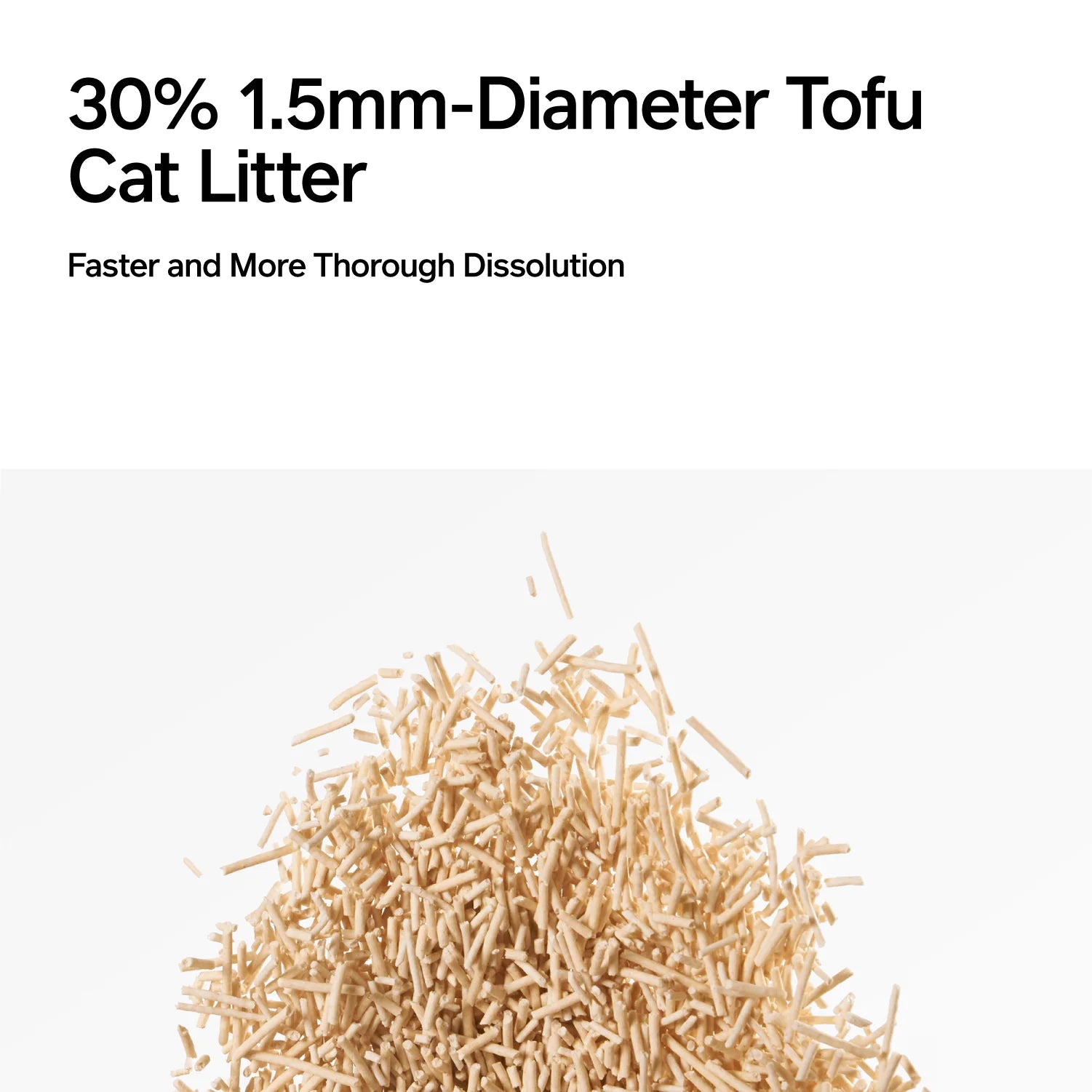 Pidan Cat Litter Tofu Mix | 70% 2mm mix 30% 1.5mm Original Tofu Cat Litter | 2.4 kg per bag (Pure Tofu) |