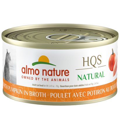 Almo Nature - HQS Natural - Chicken with Pumpkin in Broth Cat Can