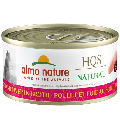 Almo Nature - HQS Natural Chicken and Liver in Broth Cat Can 70g