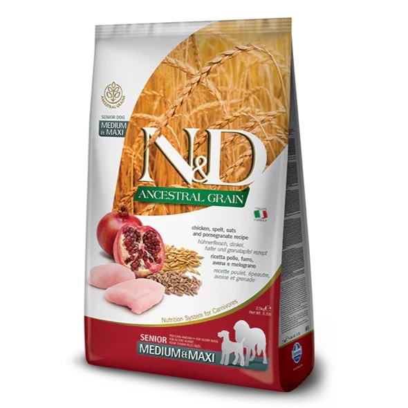 Farmina - Ancestral Grain - Dog Formula - Chicken & Pomegranate Med/Maxi Senior