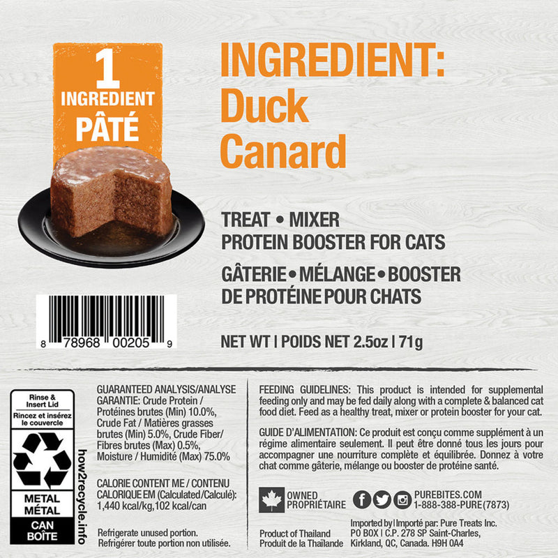 PureBites - Duck Pure Protein Paté for Cats