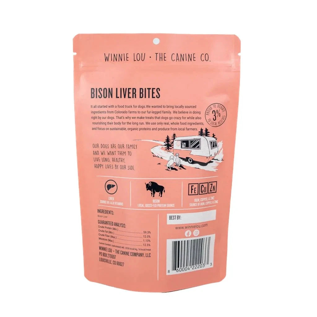 Winnie Lou – CANINE – Bison Liver Bites – 2.5oz by Winnie Lou