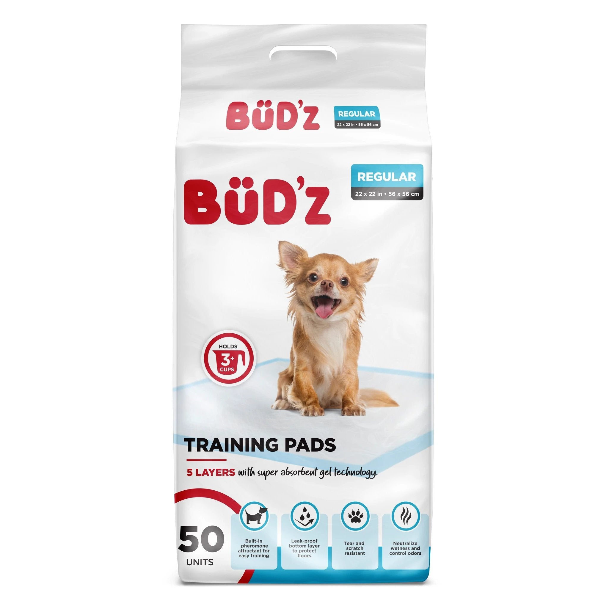 Bud'Z Disposable Puppy Pad 22"x22" (56x56cm) Dog 50pc by Bud'z