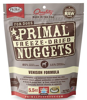 Primal Canine Freeze-Dried Nuggets - Venison Formula Dog Food