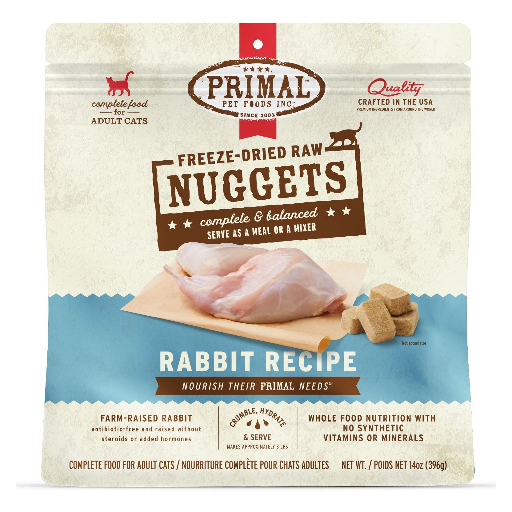 Primal Freeze-Dried Raw Nuggets Cat Food Rabbit Recipe