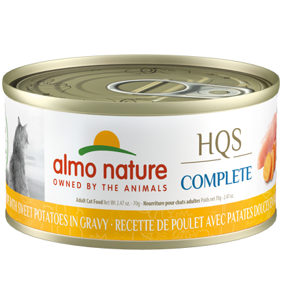 Almo Nature - HQS Complete Chicken w Sweet Potato in Gravy Cat Can70g