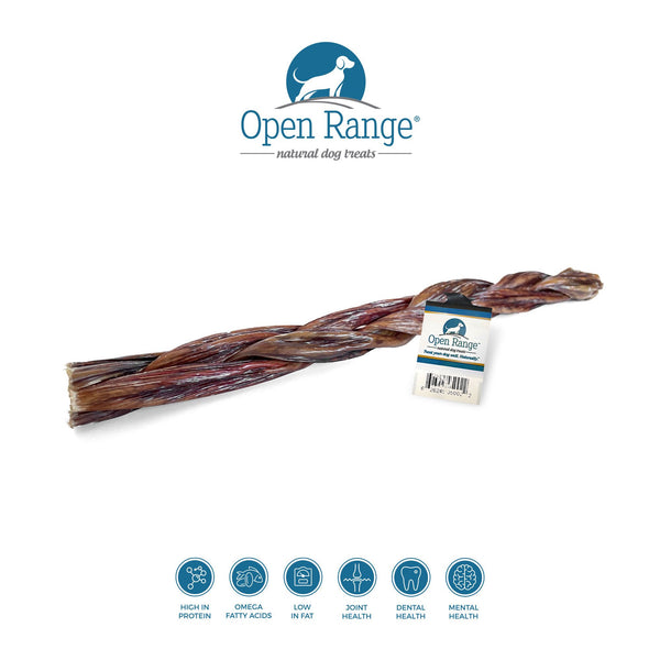 Open Range Beef Chomper Braid Dog 5-6in