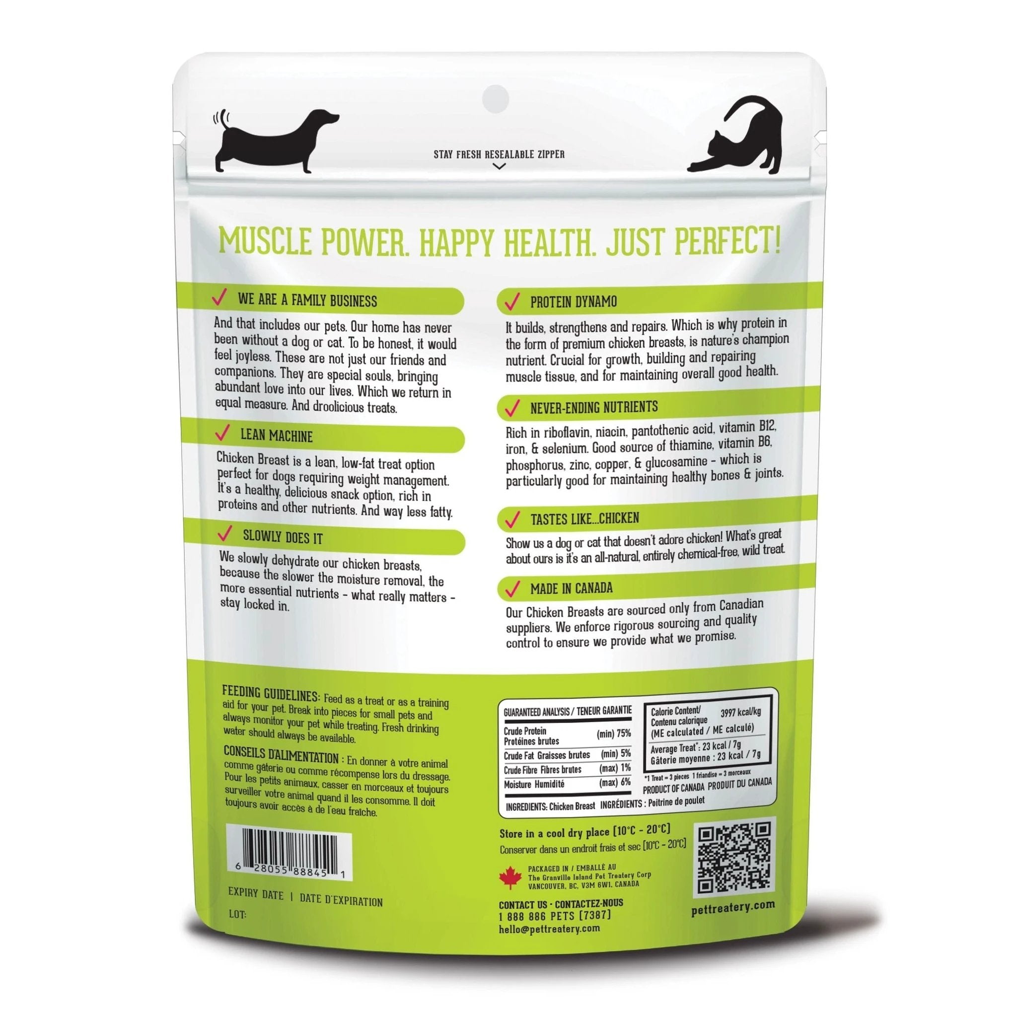 The Granville Island Paw Lickin' Good - Premium Dehydrated Protein Chicken Breast Treat For Dogs & Cats 80g by Granville