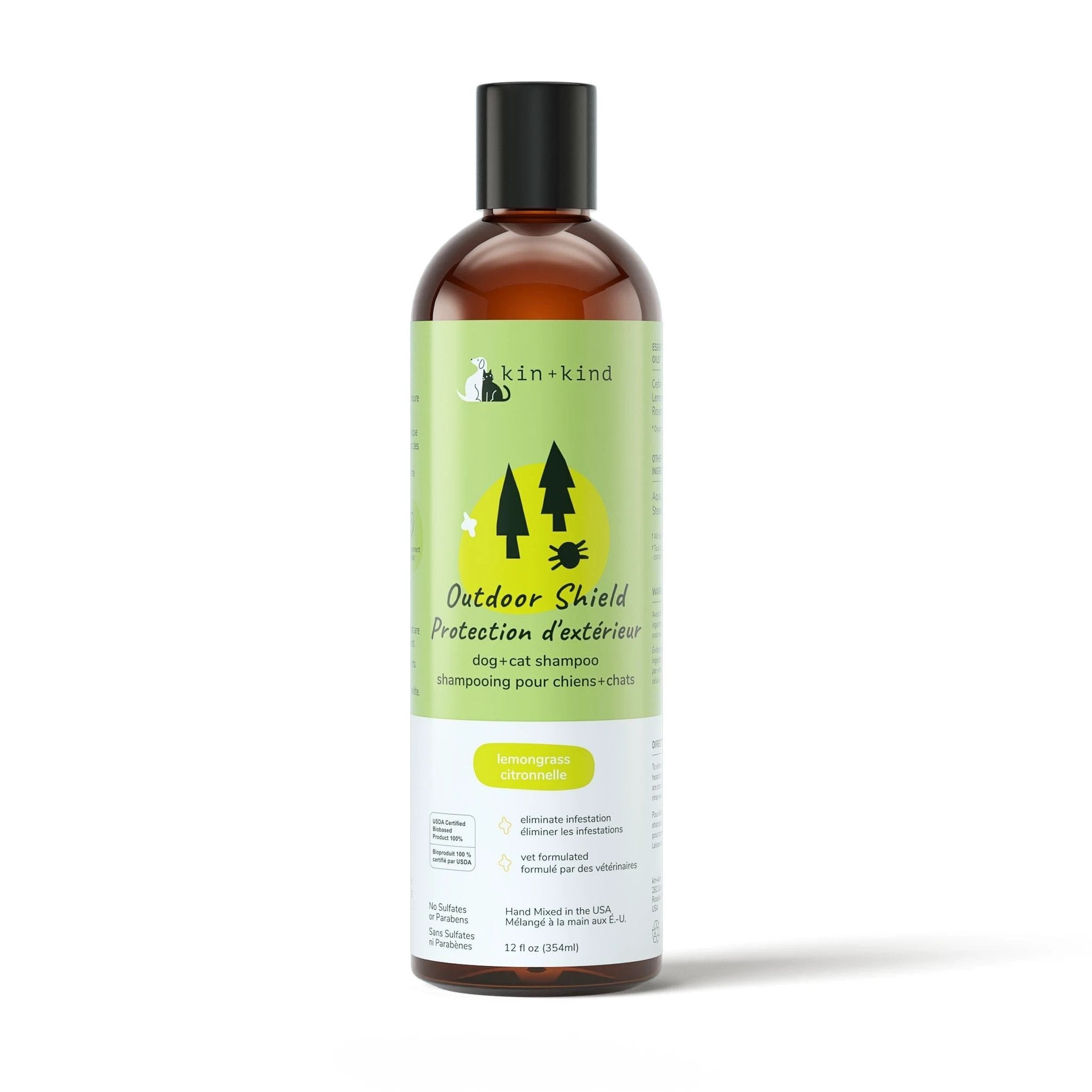 Kin + Kind Outdoor Shield Shampoo - Lemongrass (Cat-Safe) 12oz by Kin+Kind