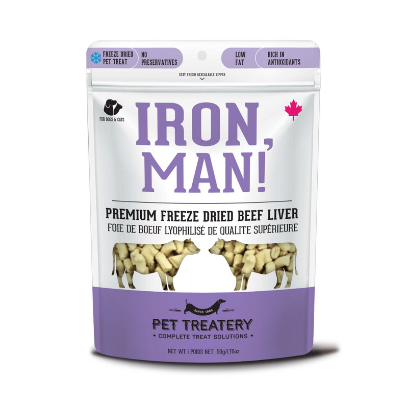 Granville Iron Man! Premium Freeze Dried Beef Liver Treats for Cats and Dog 50g