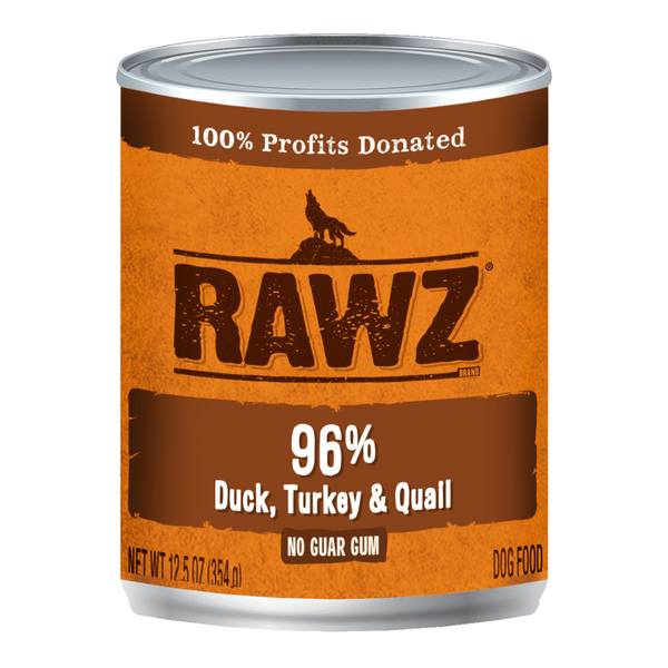 RAWZ - 96% Duck, Turkey & Quail Wet Dog Food 12.5oz