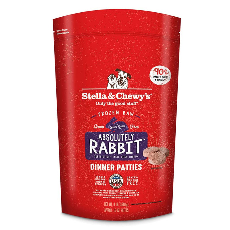 S&C - Absolutely Rabbit Frozen Raw Dinner Patties (3lb)