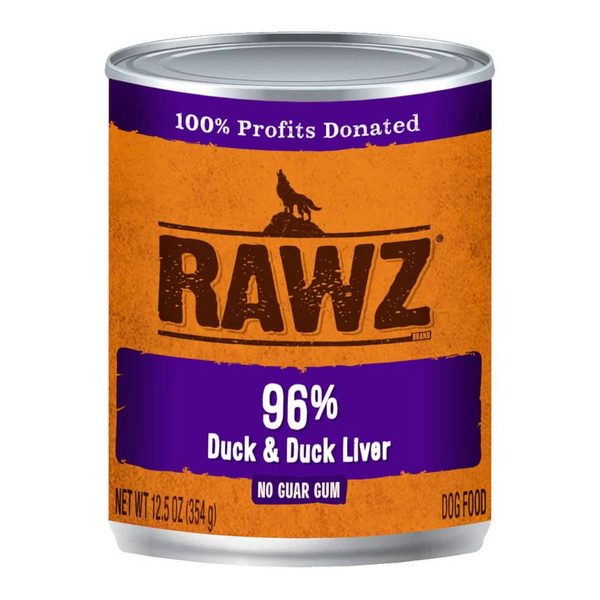 RAWZ - 96% Duck & Duck Liver Wet Dog Food 12.5oz