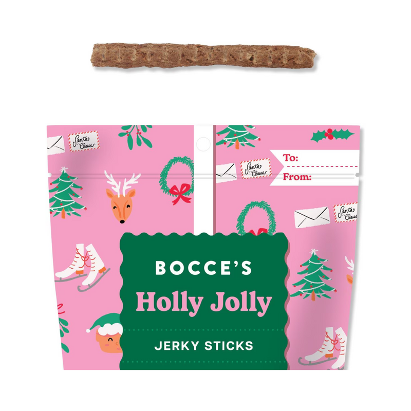 Bocces Bakery - Holly Jolly Jerky Snacks - Beef & Carrot recipe 4oz