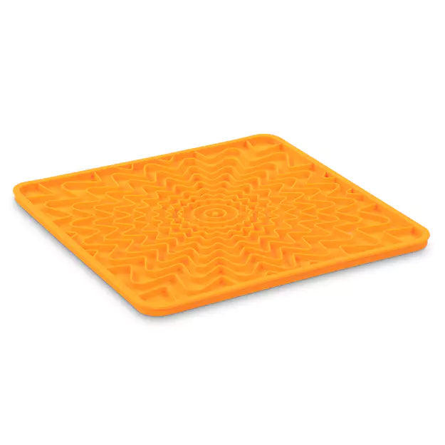 Messy Mutts - Framed Silicone Interactive Licking Mat 10x10, Orange