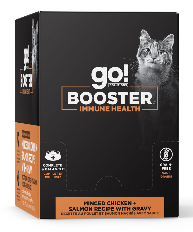 Go Booster Immune Health Minced Chicken And Salmon With Gravy Cat 2.5oz