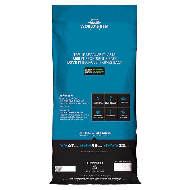World's Best Cat Litter Lotus Blossom Scented Multi-Cat Litter 14LB
