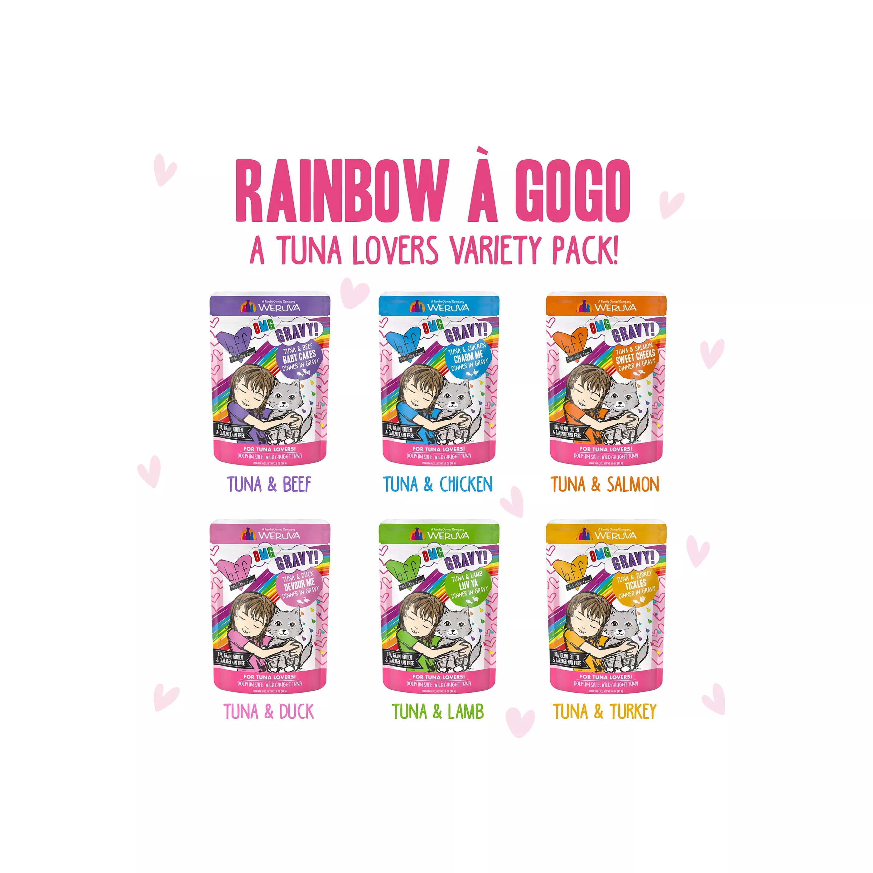 Weruva Best Feline Friend OMG Rainbow A Gogo Variety Pack (12*3oz pouches)