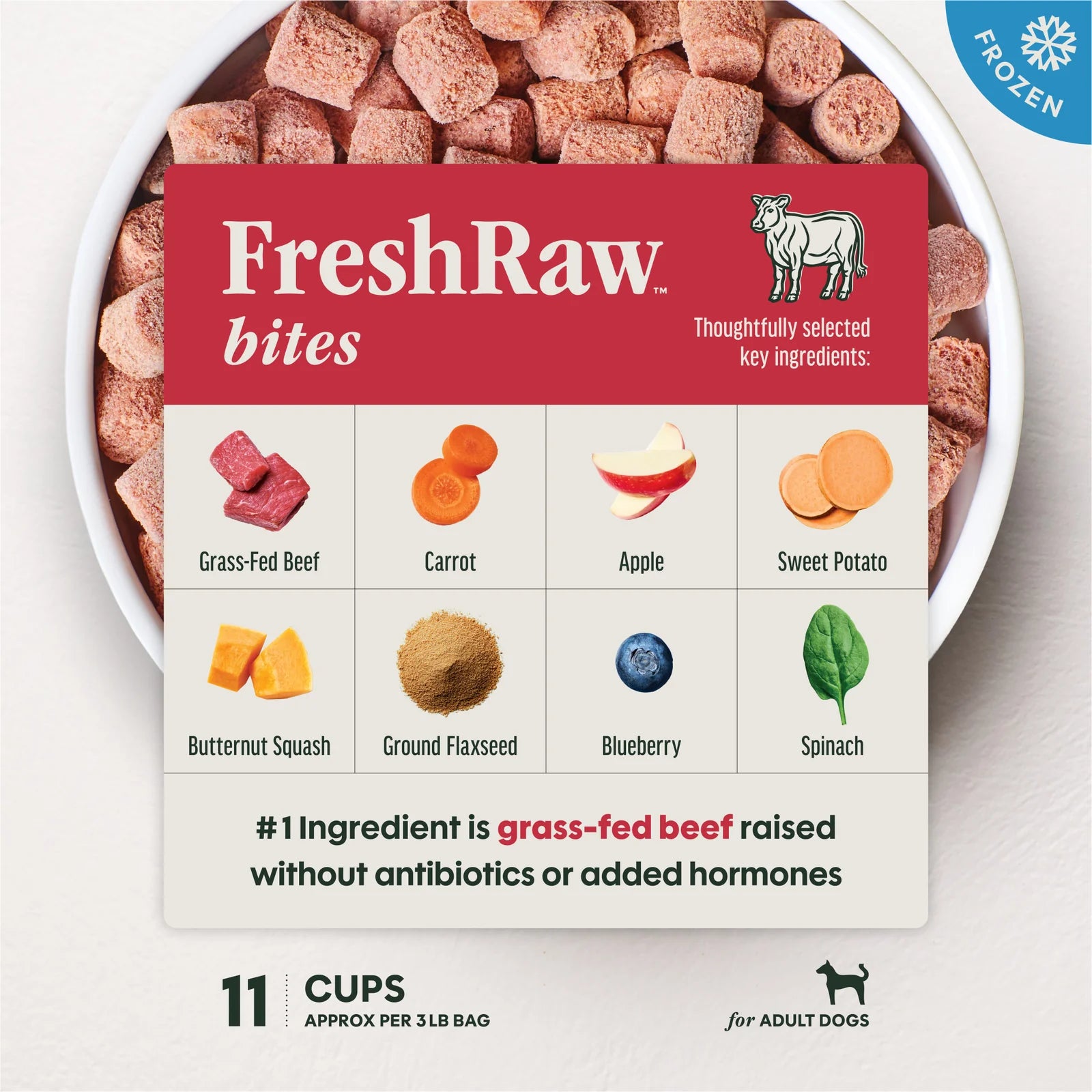 Instinct® Nourriture Crue Congelée en Bouchées pour Chiens Saveur Bœuf Véritable