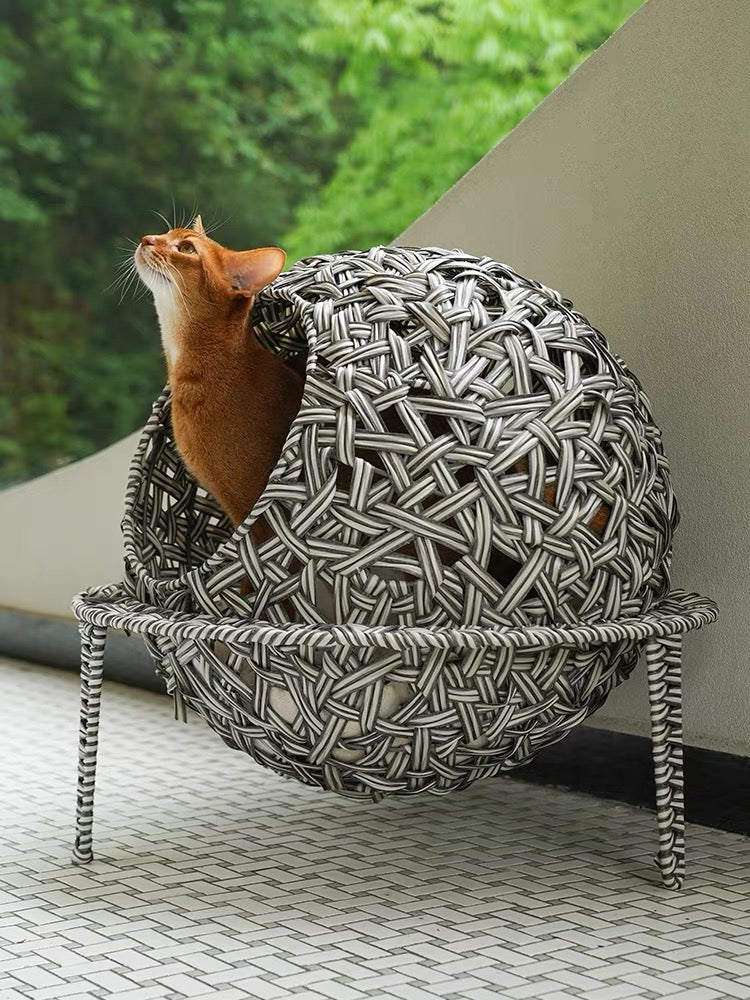 Zeze  - Gray - Woven Hammock cat bed