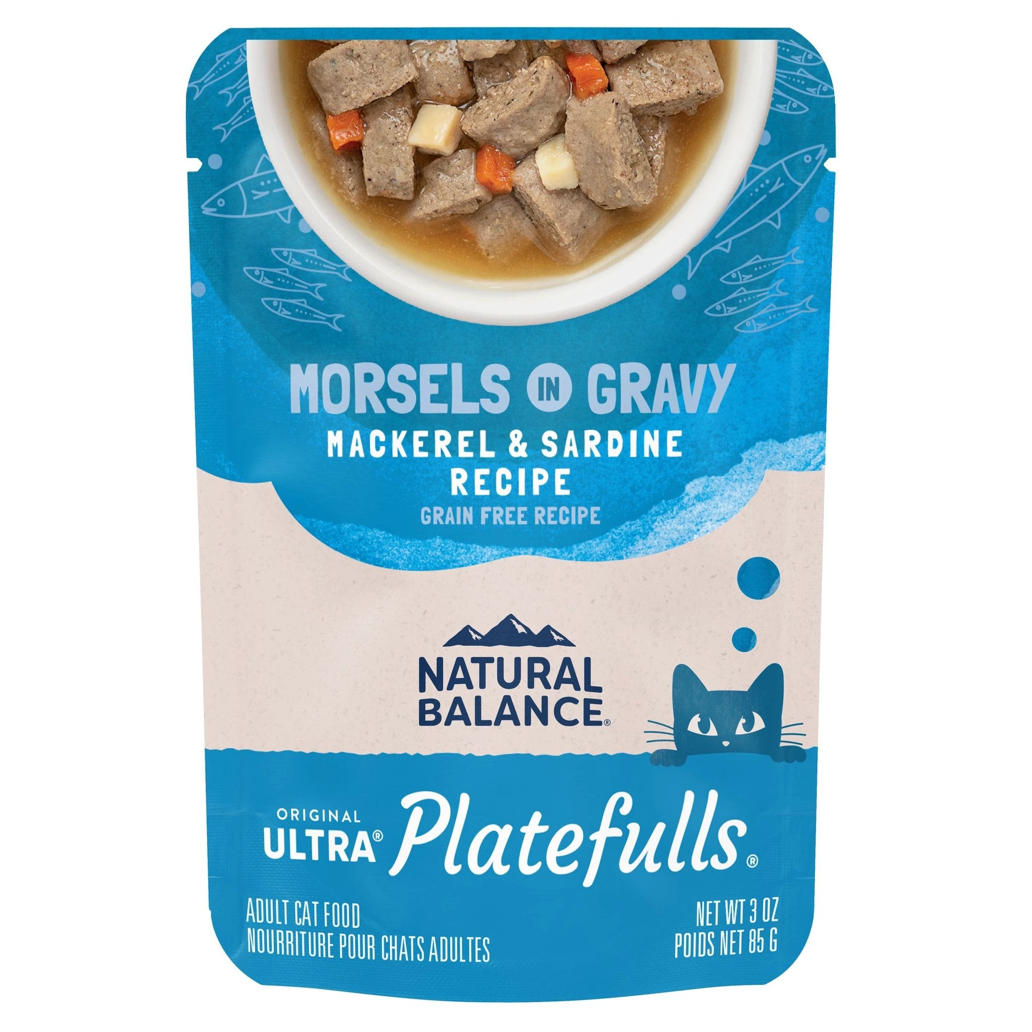 Natural Balance Platefulls Mackerel & Sardine Recipe Morsels in Gravy for Cat by Natural Balance