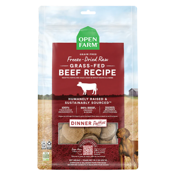 Open Farm - Grass-Fed Beef Freeze-Dried Raw Patties Freeze-Dried Dog Food