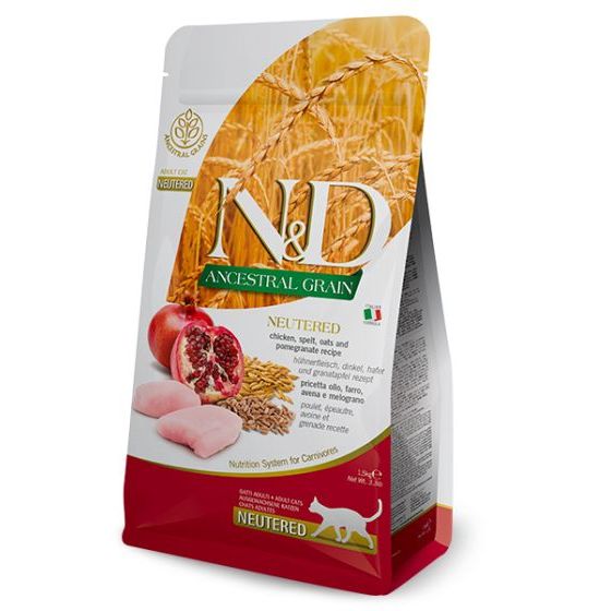 Farmina N&D Ancestral Grain Chicken & Pomegranate Neutered Cat Food