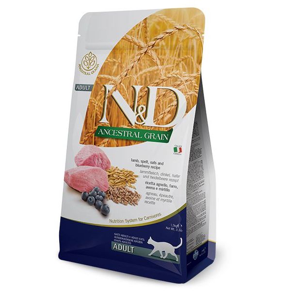 Farmina N&D Ancestral Grain Lamb & Blueberry Cat Food 5kg