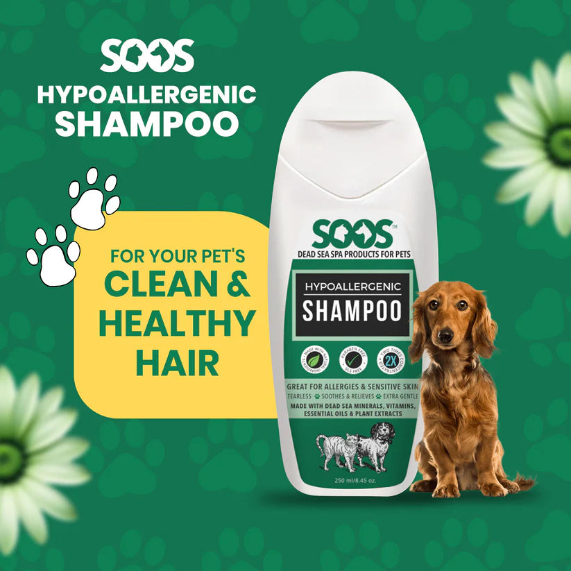 Soos Pets Natural Dead Sea Hypoallergenic Pet Shampoo For Dogs & Cats 500ml