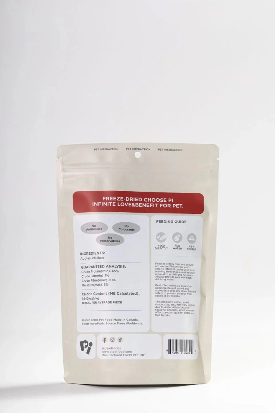 PI Pet Food Freeze-Dried Apples & Chicken Twists 42g