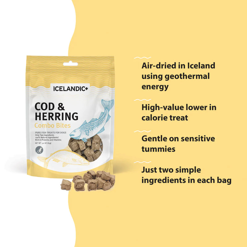 Icelandic+ - Cod & Herring Combo Bites Fish Dog Treat 100g